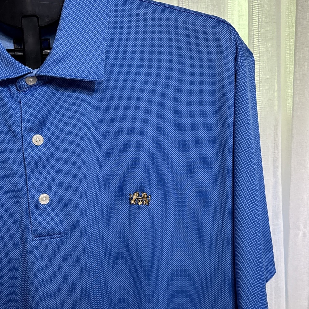 Men's Tourney  Blue‎  All Over Pattern Polo Shirt   Size XXL Lions